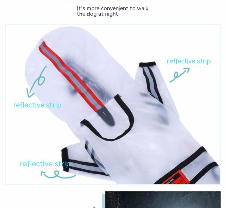 HKM-0631741 Waterproof Transparent Raincoat for Large Dogs - Casual Pet Clothing in Various Sizes