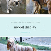 HKM-0631741 Waterproof Transparent Raincoat for Large Dogs - Casual Pet Clothing in Various Sizes