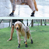 HKM-0631741 Waterproof Transparent Raincoat for Large Dogs - Casual Pet Clothing in Various Sizes