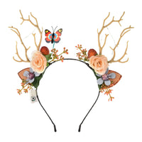 HKM-063187 Luminous Deer Antler Headband with Colorful LED Lights for Kids and Adults