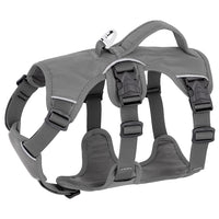 HKM-0632637 Adjustable Dog Traction Chest Strap with Oxford Fabric and Breathable Mesh - Red/Grey