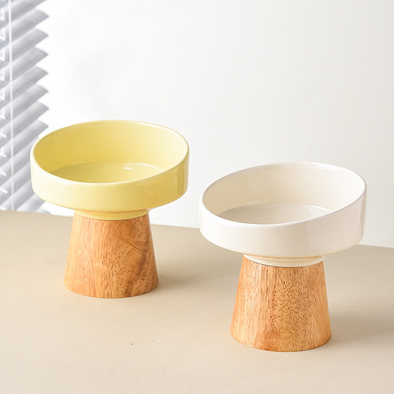 HKM-0633533 Elevated Ceramic Pet Bowl for Cats and Small Dogs - Ideal for Food and Water