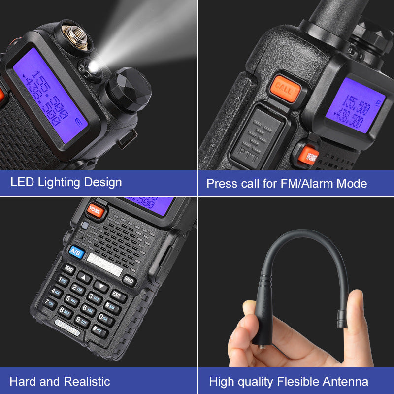 HKM-063379 VHF/UHF Dual Band Walkie Talkie with 128 Channels and Long Communication Range