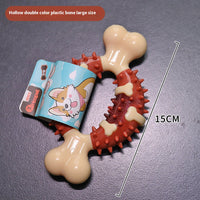 HKM-0634173 Durable Nylon TPR Dog Molar Toy - Bite-Resistant Double Color Bone