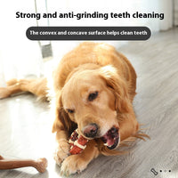 HKM-0634173 Durable Nylon TPR Dog Molar Toy - Bite-Resistant Double Color Bone