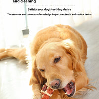 HKM-0634173 Durable Nylon TPR Dog Molar Toy - Bite-Resistant Double Color Bone
