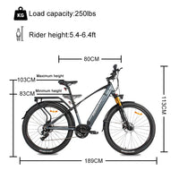 HKM-063507 Central Motor Electric City Bike 48V 250W with 13Ah Lithium Battery, Aluminum Alloy Frame, 7-Speed Gears, 29-Inch Wheels