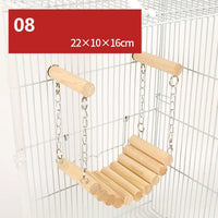 HKM-0636605 Wooden Fence Landscaping Platform Swing Toy for Small Pets