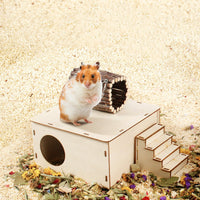 HKM-0636605 Wooden Fence Landscaping Platform Swing Toy for Small Pets