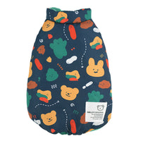 HKM-0638781 Cartoon Double-Sided Vest Coat for Pets in Dark Blue, Apricot, and Dark Brown, Available in Multiple Sizes