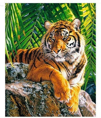 HKM-064019 Full Diamond Tiger Canvas Art for Living Room Decor - Multi-Size Options Available