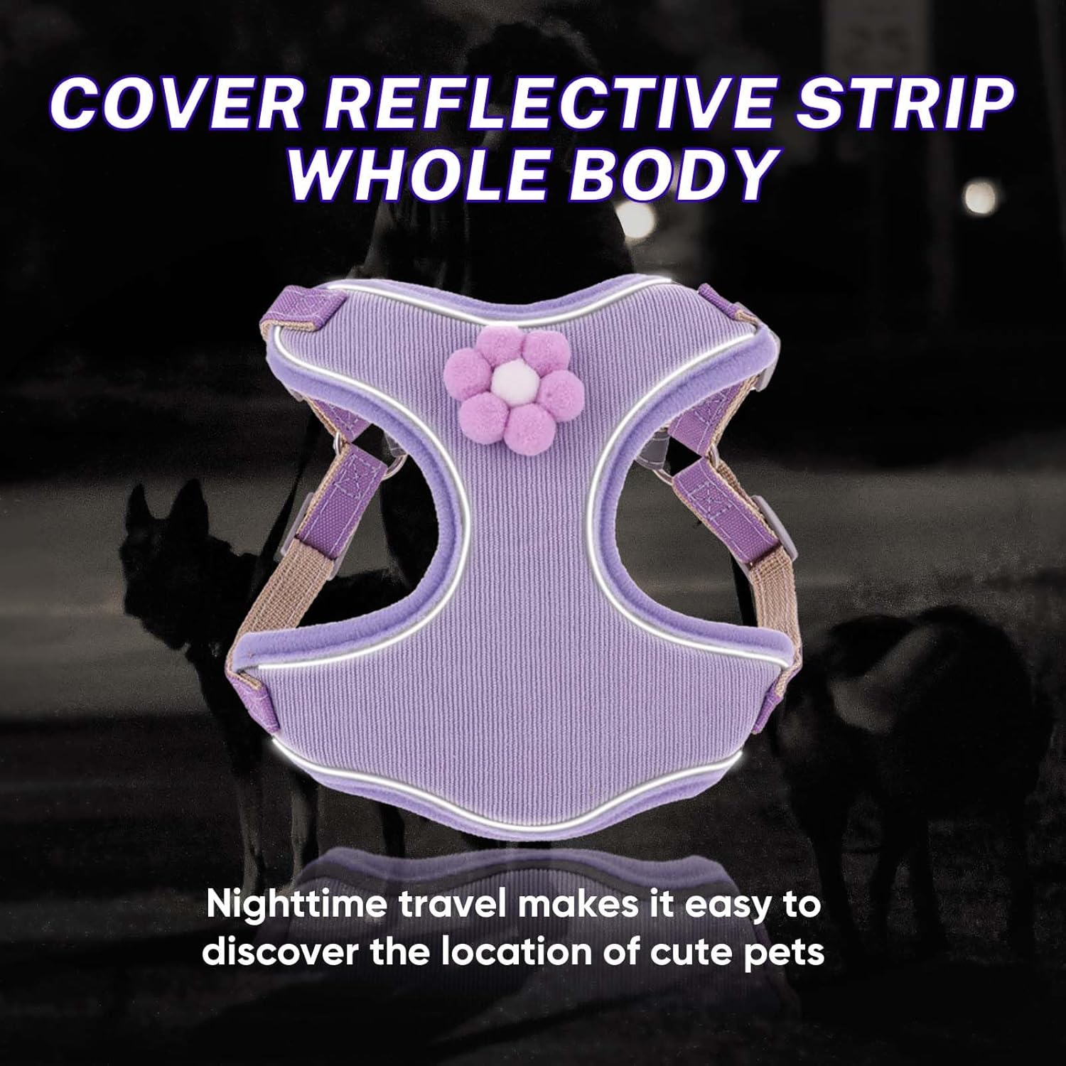 HKM-0640573 Breathable Mesh Dog Vest Harness with Quick Release Buckle for Small, Medium, and Large Dogs