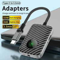 HKM-064083 USB-C to 3.5mm Dual Function Audio Adapter with Charging for iPhone 15 and Samsung Devices
