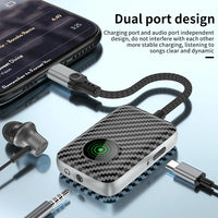 HKM-064083 USB-C to 3.5mm Dual Function Audio Adapter with Charging for iPhone 15 and Samsung Devices