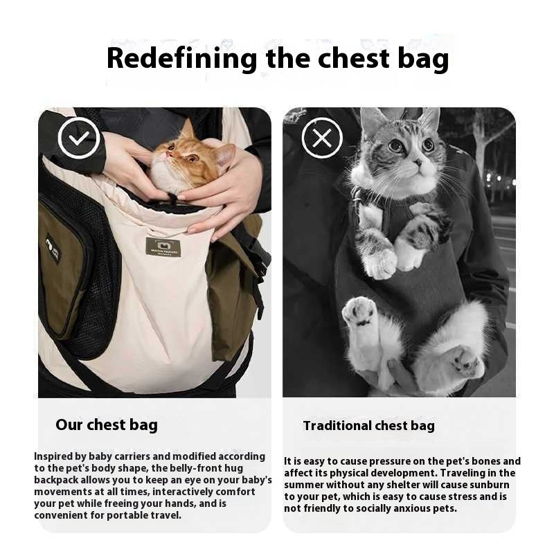 HKM-0641341 Adjustable Drawstring Portable Cat Backpack with Built-in Safety Buckle - Brown and Egg Color Options
