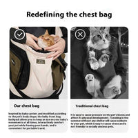 HKM-0641341 Adjustable Drawstring Portable Cat Backpack with Built-in Safety Buckle - Brown and Egg Color Options