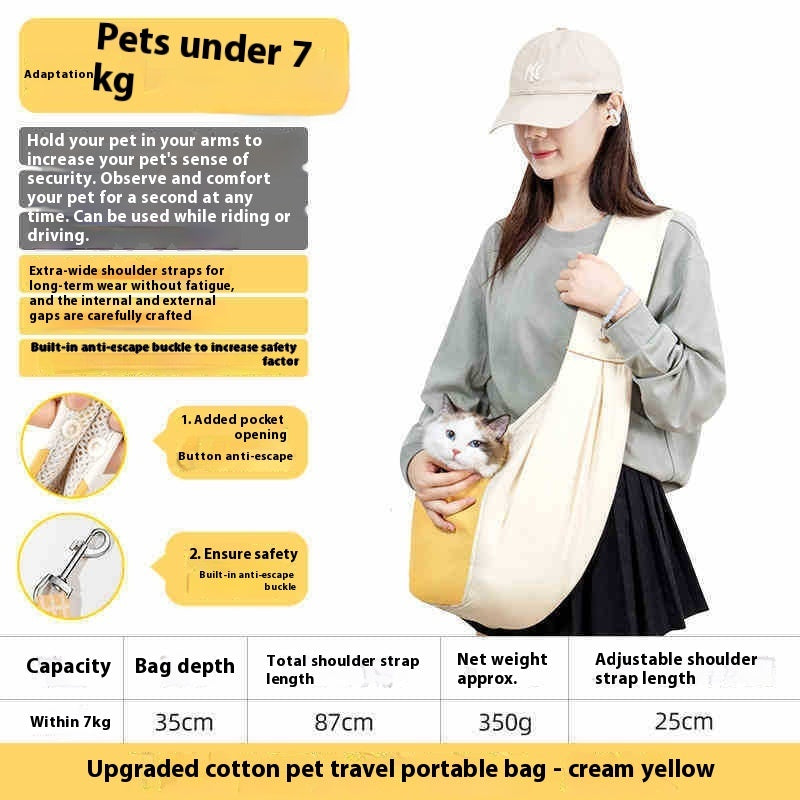 HKM-0641341 Adjustable Drawstring Portable Cat Backpack with Built-in Safety Buckle - Brown and Egg Color Options