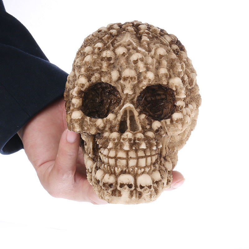 HKM-064147 Resin Skull Decoration for Halloween Home Decor and Crafts