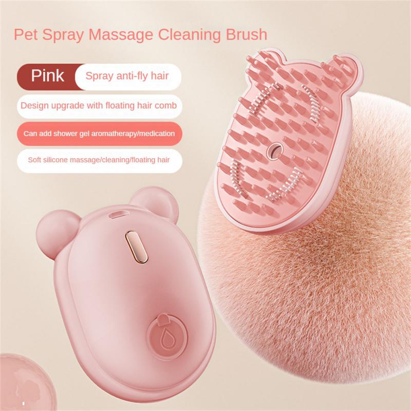 HKM-0642365 3-in-1 Pet Grooming Brush with Spray, Massage, and Hair Removal Features