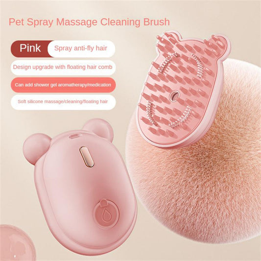 HKM-0642365 3-in-1 Pet Grooming Brush with Spray, Massage, and Hair Removal Features