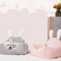 HKM-0643133 Removable and Washable Pet Nest with Soft Artificial Short Plush Fabric - Multiple Sizes Available