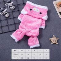HKM-0643517 Cozy Coral Fleece Pig Costume for Cats & Small Dogs - Fleece-Lined Pet Apparel