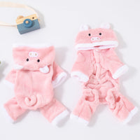 HKM-0643517 Cozy Coral Fleece Pig Costume for Cats & Small Dogs - Fleece-Lined Pet Apparel
