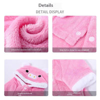 HKM-0643517 Cozy Coral Fleece Pig Costume for Cats & Small Dogs - Fleece-Lined Pet Apparel