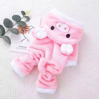 HKM-0643517 Cozy Coral Fleece Pig Costume for Cats & Small Dogs - Fleece-Lined Pet Apparel