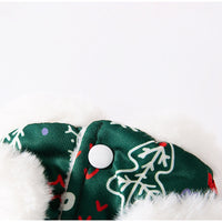 HKM-0643645 Cozy Green Christmas Dog Shirt with Snowman Patch and D-Ring for Small Pets