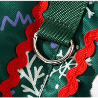 HKM-0643645 Cozy Green Christmas Dog Shirt with Snowman Patch and D-Ring for Small Pets