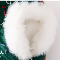 HKM-0643645 Cozy Green Christmas Dog Shirt with Snowman Patch and D-Ring for Small Pets