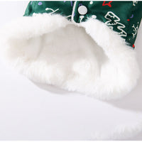 HKM-0643645 Cozy Green Christmas Dog Shirt with Snowman Patch and D-Ring for Small Pets