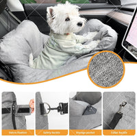 HKM-0643901 Removable and Washable Pet Car Kennel in Beige and Gray - 60x50x38 cm for Dogs