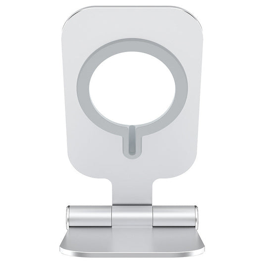HKM-064403 Foldable Aluminium Alloy Phone Stand for iPhone 12 Mini, 12 Pro Max, Magnetic Wireless Charging Support