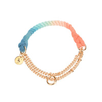 HKM-0644669 Hand-Woven Gradient Color Dog Collar - Cotton Thread, All Seasons, Available in Small, Medium, and Large