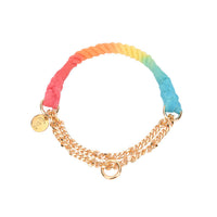 HKM-0644669 Hand-Woven Gradient Color Dog Collar - Cotton Thread, All Seasons, Available in Small, Medium, and Large
