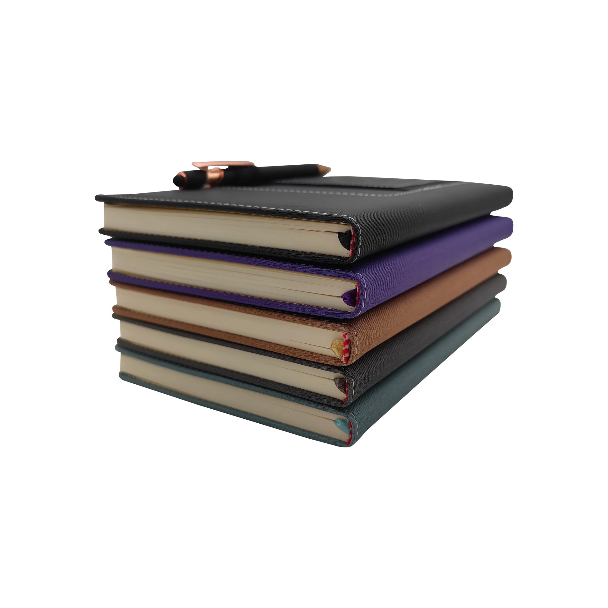 HKM-064467 Classic Solid Colour A5 Portable PU Notebook with Logo Journal and Writing Diary