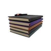 HKM-064467 Classic Solid Colour A5 Portable PU Notebook with Logo Journal and Writing Diary