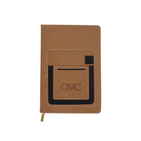 HKM-064467 Classic Solid Colour A5 Portable PU Notebook with Logo Journal and Writing Diary