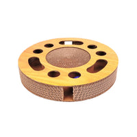 HKM-0645053 Educational Cat Toy Carousel for Claw Grinding - Durable Corrugated Paper, 33cm Diameter