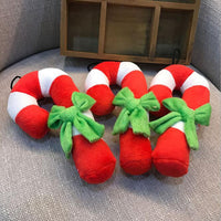 HKM-0645693 Vibrant Red, White and Green Plush Molar Toy for Dogs