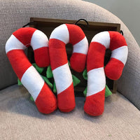 HKM-0645693 Vibrant Red, White and Green Plush Molar Toy for Dogs