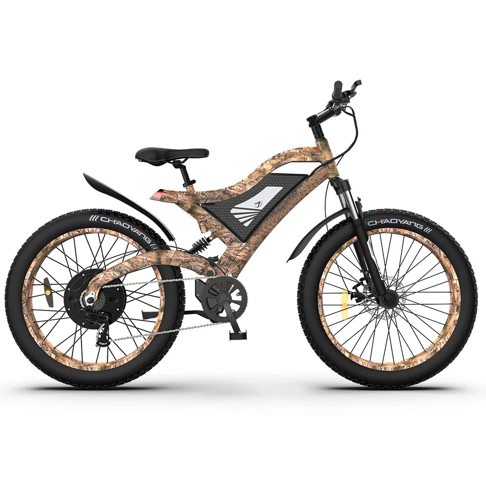 HKM-064659 Electric Mountain Bike 26 Inch Fat Tire 15Ah Lithium Battery 7-Speed Rear Hub Motor 30-50 Km/h