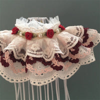 HKM-0647101 Cotton Lace Adjustable Bib Scarf for Pets - Available in Wine, Red, Pink, Sizes XS to XL