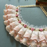 HKM-0647101 Cotton Lace Adjustable Bib Scarf for Pets - Available in Wine, Red, Pink, Sizes XS to XL