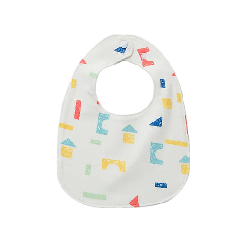 HKM-064723 New Arrival Cute U-Shape Kids Bib Waterproof Kids Eating Saliva Towel Feeding Bibs Button Closure