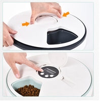 HKM-0648637 Automatic Timed Pet Feeder - Plastic Design in Gray, Green, and Pink