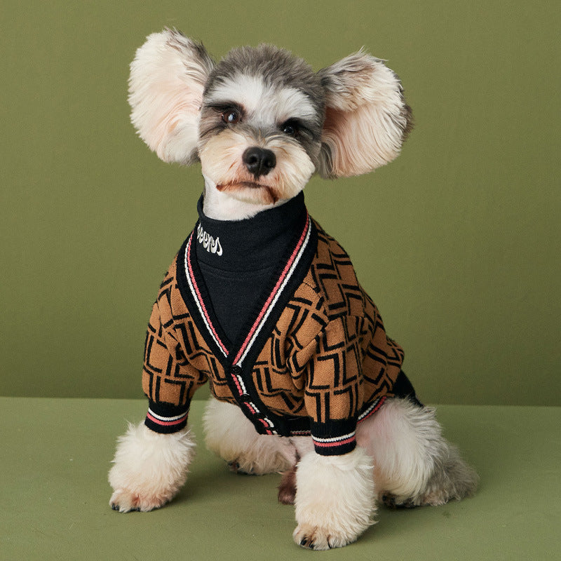 HKM-0649021 Cozy Black Wool Sweater for Dogs with High Collar in Multiple Sizes