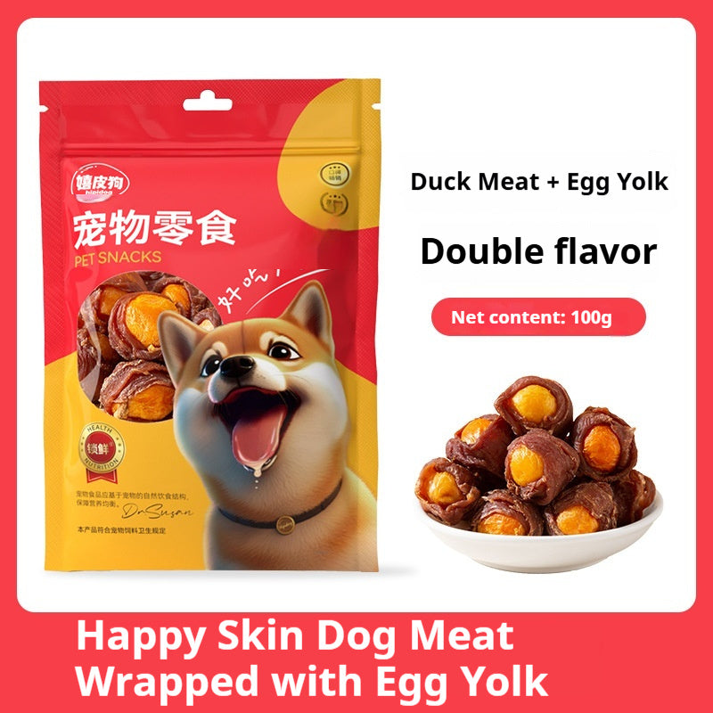 HKM-0650685 Savory Chicken and Duck Egg Yolk Treats for Dogs - Ideal for Training and Molar Care